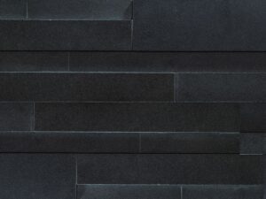 Closeup of Aksent 3D Ebony Basalt natural stone panel product