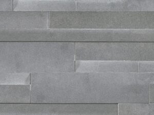 Closeup of Aksent 3D Grey Basalt natural stone panel product