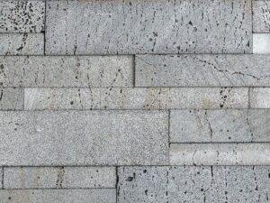 Closeup of Aksent 3D Platinum lavastone natural stone panel product