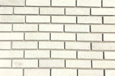 Close-up of brilliant white valor thin brick