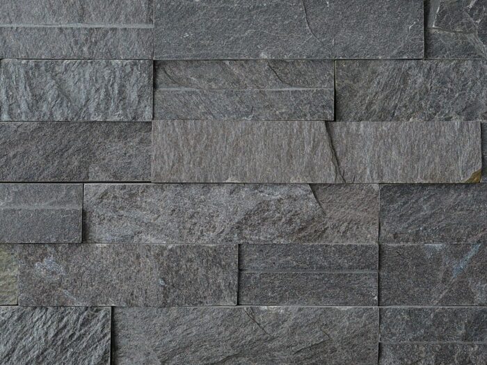 Closeup of Slim Line Series Charcoal SL natural stone wall panel product