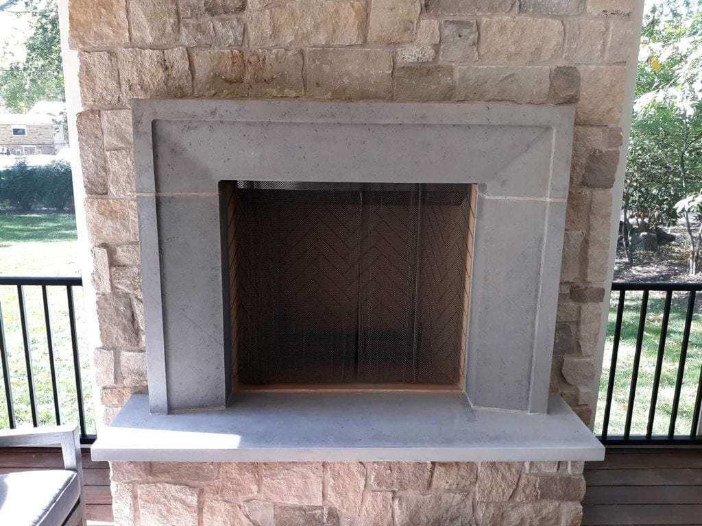 Cut Stone Fireplace