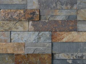 Closeup of Slim Line Series Ochre SL natural stone wall panel product