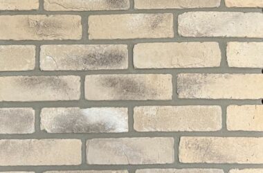 Close-up of riverbank antebellum manufactured thin brick