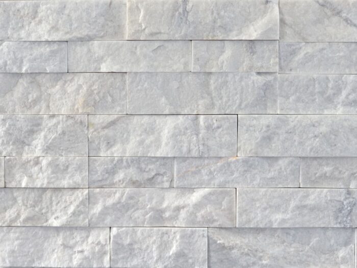 Closeup of Slim Line Series White Mist SL natural stone wall panel product